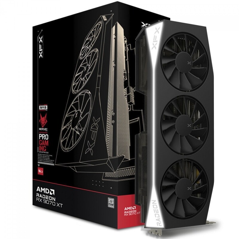 Imagem Placa de Vídeo XFX Mercury AMD Radeon RX 9070 XT Gaming Edition 16GB GDDR6 FSR Ray Tracing RX-97TMERCB9