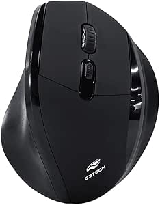 Imagem Mouse sem Fio C3Tech M-W120BK Preto – 1600 DPI, 6 Botões