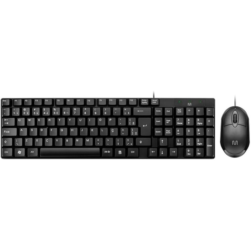 Imagem Kit Teclado e Mouse com Fio CF50 1200DPI Preto Multi - TC309