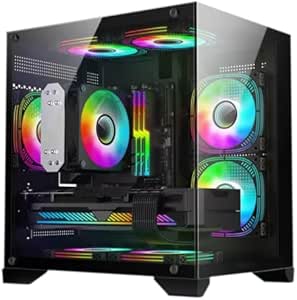 Imagem Gabinete Gamer Hayom GB1790 Micro-ATX com 4 Fans RGB e Vidro Temperado