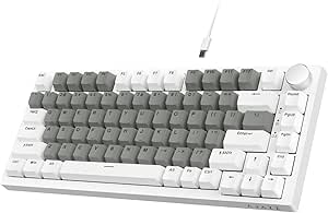 Imagem Teclado Mecânico ATTACK SHARK 75% com Retroiluminação LED e NKRO - Grey White