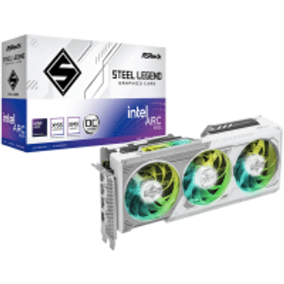 Imagem Placa De Vídeo ASRock Intel Arc B580 Steel Legend OC 12GB GDDR6 XeSS Ray Tracing Branco B580 SL 12GO