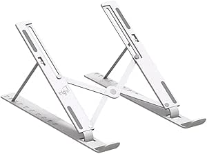 Imagem Suporte de Mesa Portátil ELG NTB8520W para Notebook 10" a 17,3" – Dobrável, Ângulo Regulável, Branco