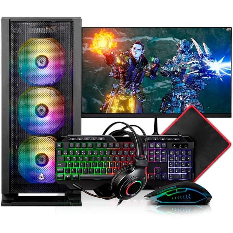 Imagem PC Gamer Completo Mancer AMD Ryzen 5 3400G 16GB DDR4 SSD 480GB Fonte 500W 80 Plus