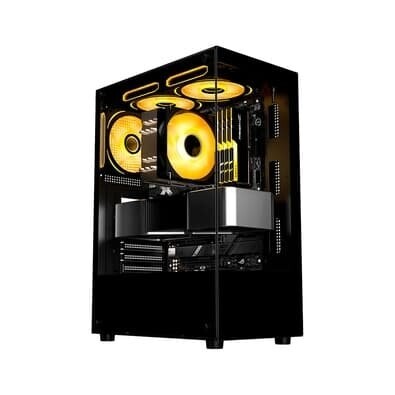 Imagem Gabinete Gamer Liketec Heydar Dark Mid Tower ATX Lateral e Frontal em Vidro Temperado Preto - LC-CB-HEYDAR-2084