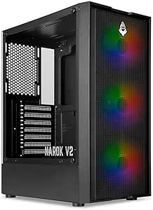 Imagem Gabinete Gamer Mancer Narok V2 | Rainbow | Mid-Tower | Lateral de Vidro | Com 3 Fans | Preto