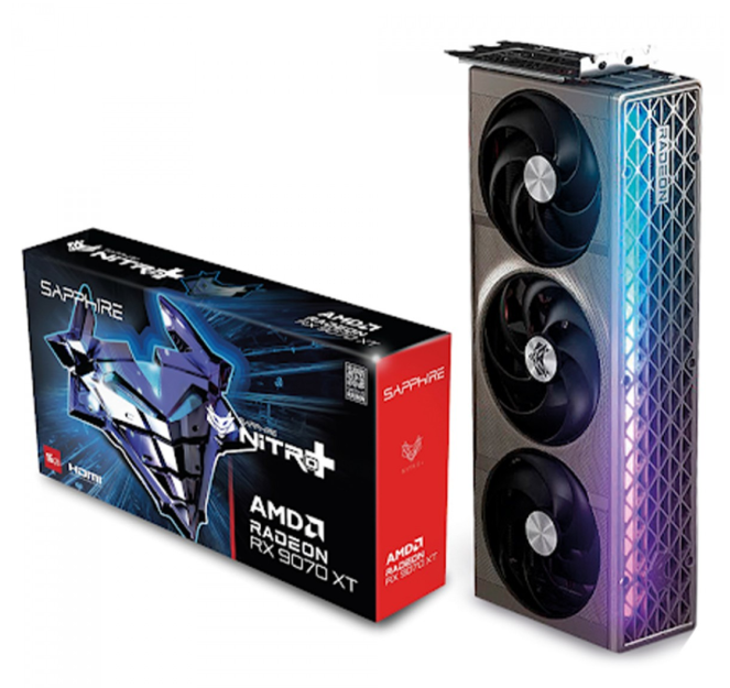 Imagem Placa de Vídeo Sapphire Nitro+ AMD Radeon RX 9070 XT Gaming OC, 16GB, GDDR6, FSR, Ray Tracing, 11348-01-20G