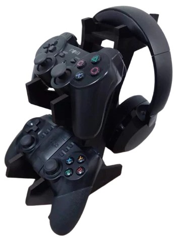 Imagem Suporte para 2 Controles e Headset em MDF