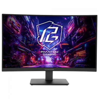 Imagem Monitor Gamer ASRock Phantom Gaming 27" Curvo QHD 1ms 180hz 132% sRGB VA FreeSync HDMI/DP - PG27QRT1B