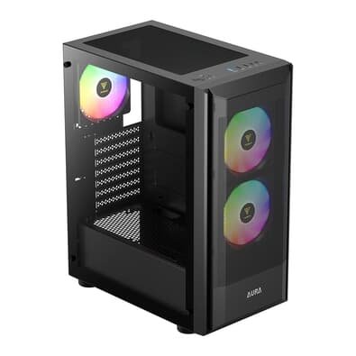 Imagem Gabinete Gamer Gamdias Aura GC8, Mid Tower, ARGB, ATX, Lateral em Vidro Temperado, Preto - AURA GC6 ARGB