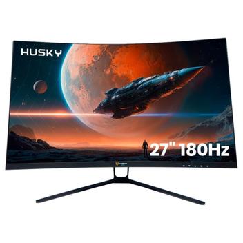 Imagem Monitor Gamer Husky Storm 27' LED, Curvo, 180Hz, Full HD, 1ms, DisplayPort e HDMI, 99% sRGB, Adaptive Sync