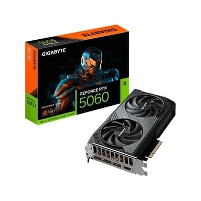 Imagem Placa de Vídeo Gigabyte RTX 5060 WINDFORCE OC 8G NVIDIA GeForce 8GB GDDR7 128bits DLSS Ray Tracing - GV-N5060WF2OC-8GD