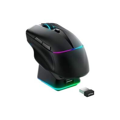 Imagem Mouse gamer Machenike L8 pro + DOCK RGB, Carregamento Sem Fio, Preto