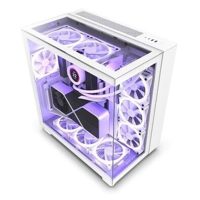 Imagem Gabinete Gamer NZXT H9 Elite Mid Tower RGB ATX Lateral Frontal e Topo em Vidro Branco - CM-H91EW-01