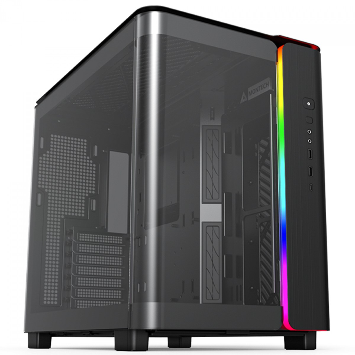 Imagem Gabinete Gamer Montech King 95, ARGB, Mid Tower, Vidro Temperado, ATX, Black, Sem Fonte, Sem Fan