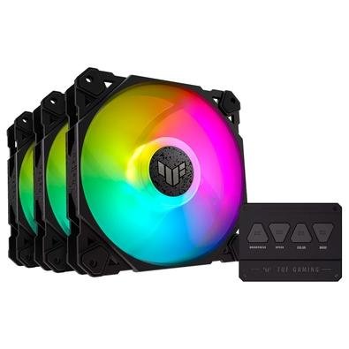 Imagem Kit com 3 Ventoinhas ASUS TUF Gaming TF120, 120mm, Led ARGB, Preto