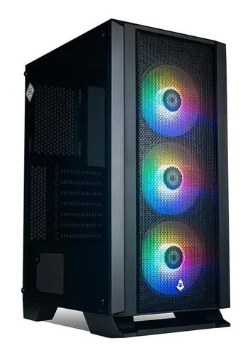 Imagem Gabinete Gamer Mancer Narok Rgb Mid-tower Com 3 Ventoinhas Cor Preto