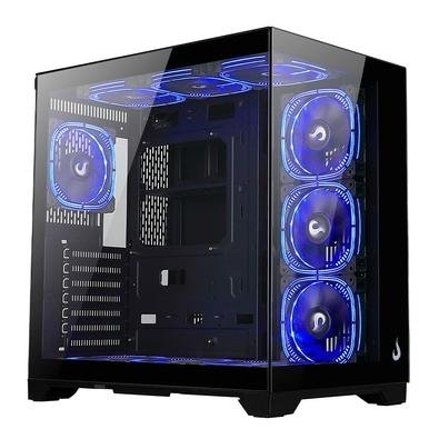 Imagem Gabinete Gamer Rise Mode Galaxy Glass Standard V2, Mid Tower, ATX, Lateral e Frontal em Vidro Temperado, Preto