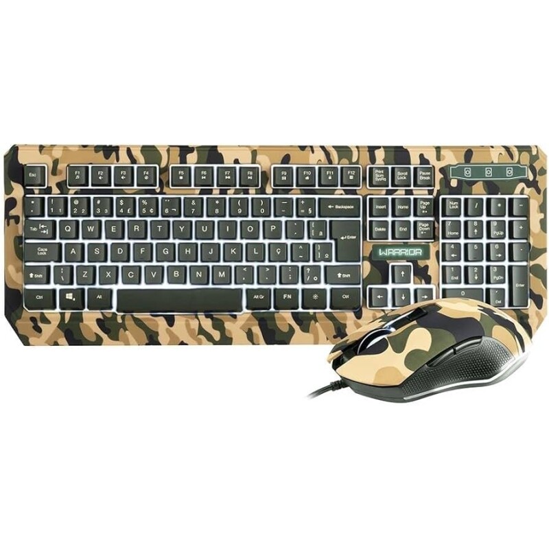 Imagem Kit Teclado e Mouse Gamer Multilaser Warrior Kyler LED Branco - TC249
