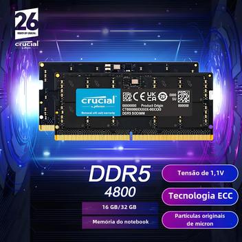 Imagem Memória RAM Crucial Para Notebook 12GB DDR5 5600MHz SODIMM