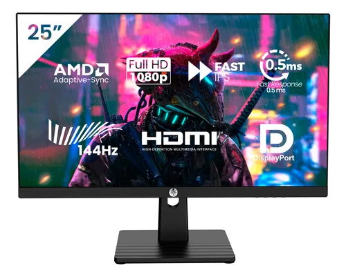 Imagem Monitor Gamer Haiz 25" Full HD IPS 144Hz 0.5ms AMD FreeSync