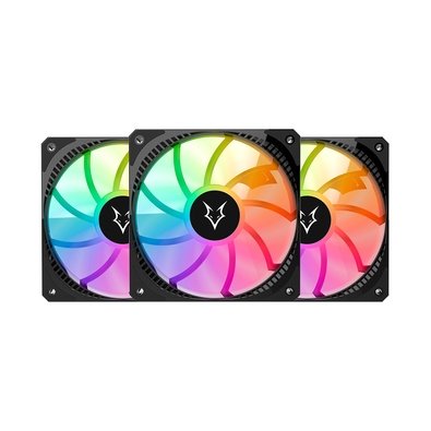 Imagem Kit com 3 Ventoinhas Husky Arctic Breeze, 120mm, Iluminação ARGB, Preto - HKCF300PT
