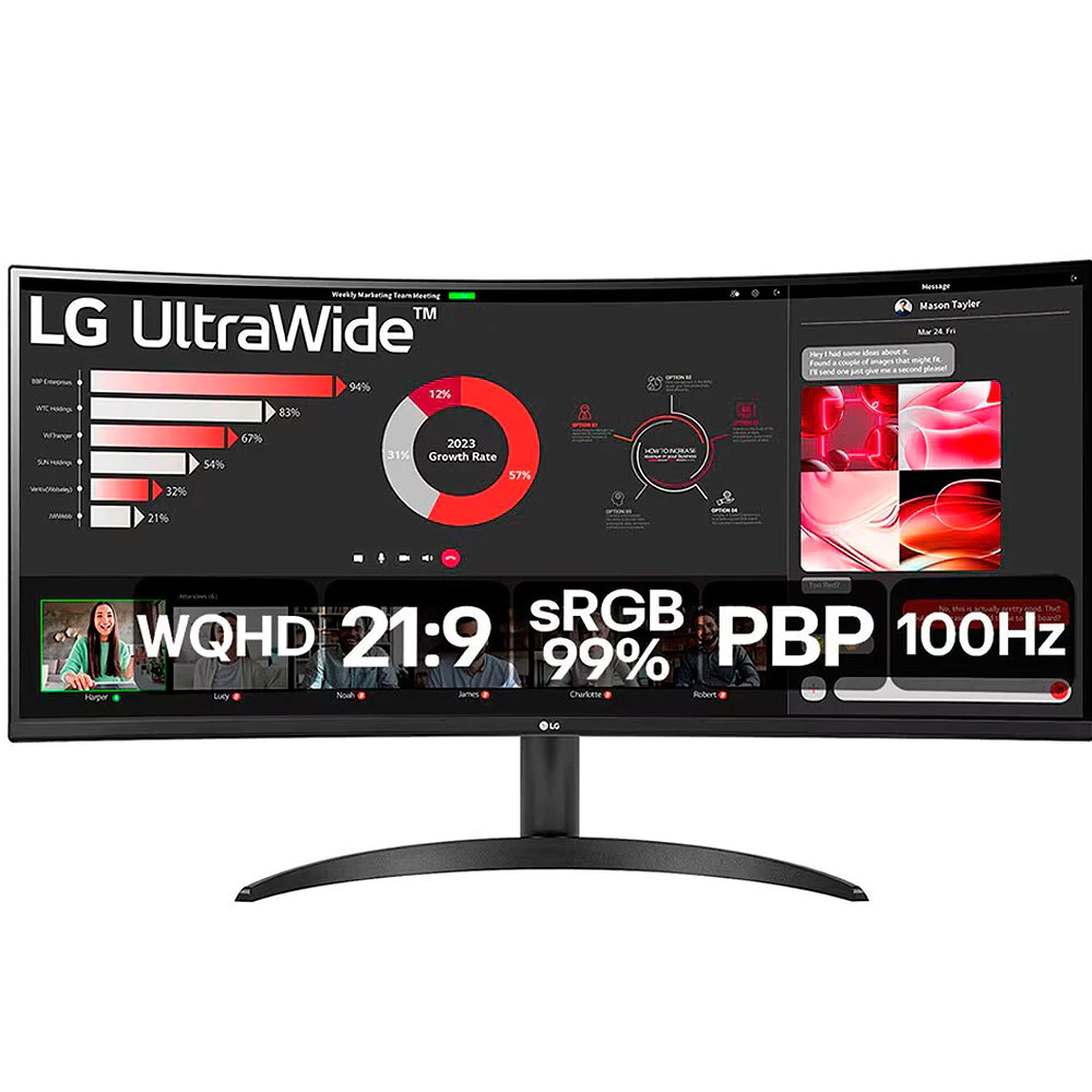 Imagem Monitor Gamer LG 34 UltraWide WQHD 100Hz 5ms HDMI VA HDR10 Freesync