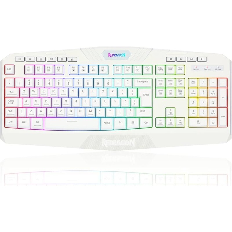 Imagem Teclado Gamer Membrana Redragon Harpe 2 Branco (ABNT2;)