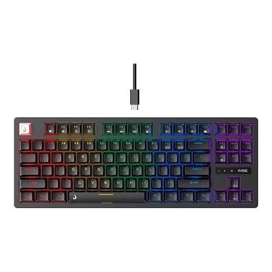 Imagem Teclado Mecânico Gamer Rise Mode GM2 Pro Black RGB Rainbow Switch Outemu Blue