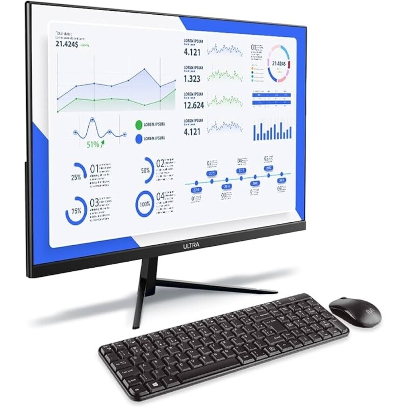 Imagem All in One Windows 11 Home 238 Pol Full HD Intel Core i3 4GB 128 GB SSD Preto Ultra - UB982EX
