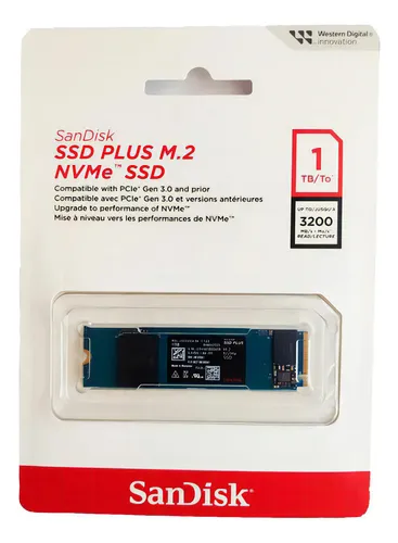 Imagem SSD Sandisk M.2 1TB Plus NVME 2280