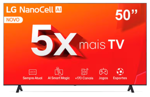 Imagem Smart TV LG 50" 4K NanoCell  - 50NANO80T