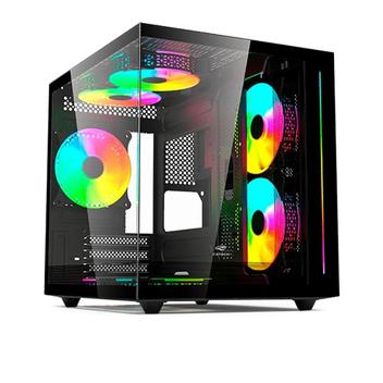 Imagem Gabinete Gamer C3Tech Gaming Aquarius MT-G810BK, Mini Tower, Micro ATX, Lateral em Vidro Temperado, Preto - MT-G810BK