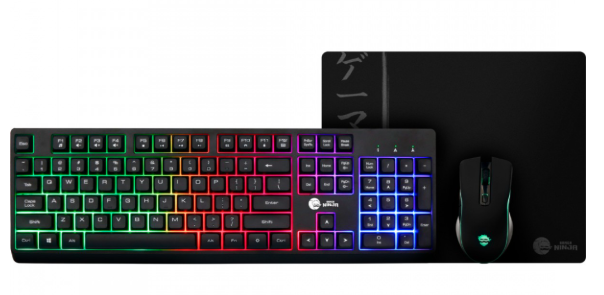 Imagem Combo Gamer Ninja Legacy 3 Em 1, Teclado, Mouse e Mousepad, USB, RGB, Preto