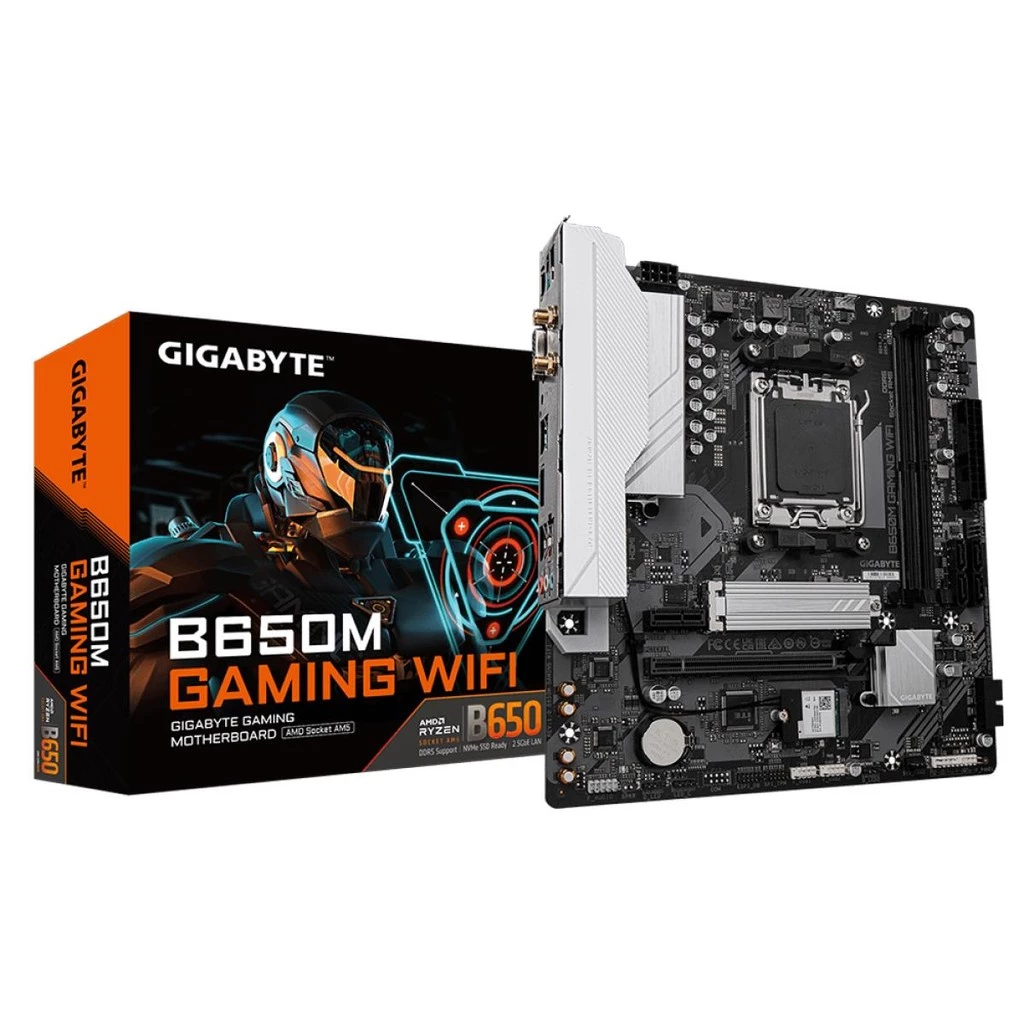 Imagem Placa Mãe Gigabyte B650M Gaming WIFI, Chipset B650, AMD AM5, M-ATX, DDR5