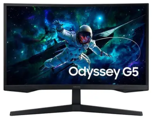 Imagem Monitor Gamer Curvo Samsung Odyssey G5, 27"" QHD, 165Hz, 1ms, HDR10, Freesync, HDMI e DP, Preto - LS27CG552ELMZD