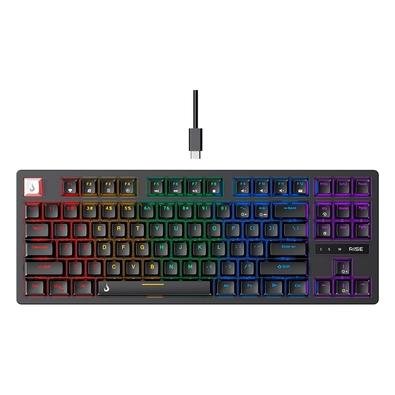 Imagem Teclado Mecânico Gamer Rise Mode GM2 Pro Black RGB Raimbow Switch Outemu Brown