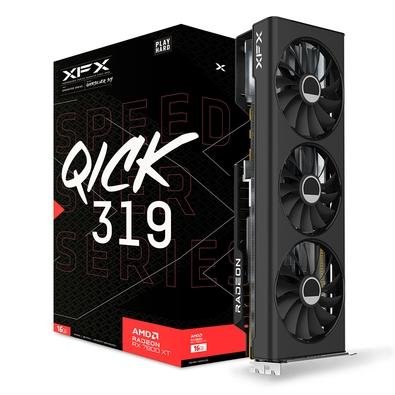 Imagem Placa de Vídeo RX 7800XT Gaming 16G XFX Speedster QICK319 AMD Radeon, 16GB DDR6, HDMI 3xDP 3 FAN
