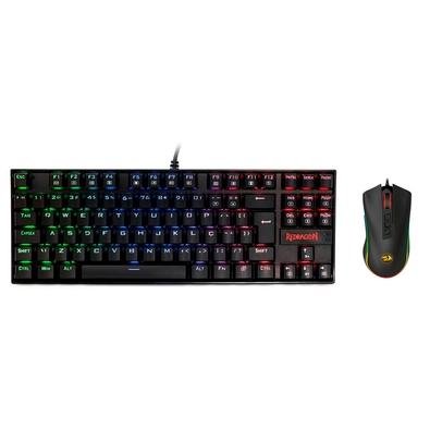 Imagem Kit Gamer Redragon Teclado Mecânico Kumara, RGB, Switch Outemu Blue, PT + Mouse Cobra M711, Chroma, 10000DPI
