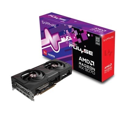 Imagem Placa de Vídeo Sapphire PULSE RX 9070 GAMING AMD Radeon, 16GB, GDDR6, Dual DP, RDNA 4