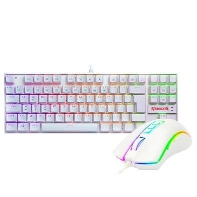 Imagem Kit Gamer Redragon - Teclado Mecânico Kumara RGB Switch Outemu Blue PT + Mouse Cobra M711 Chroma 10000DPI - S118