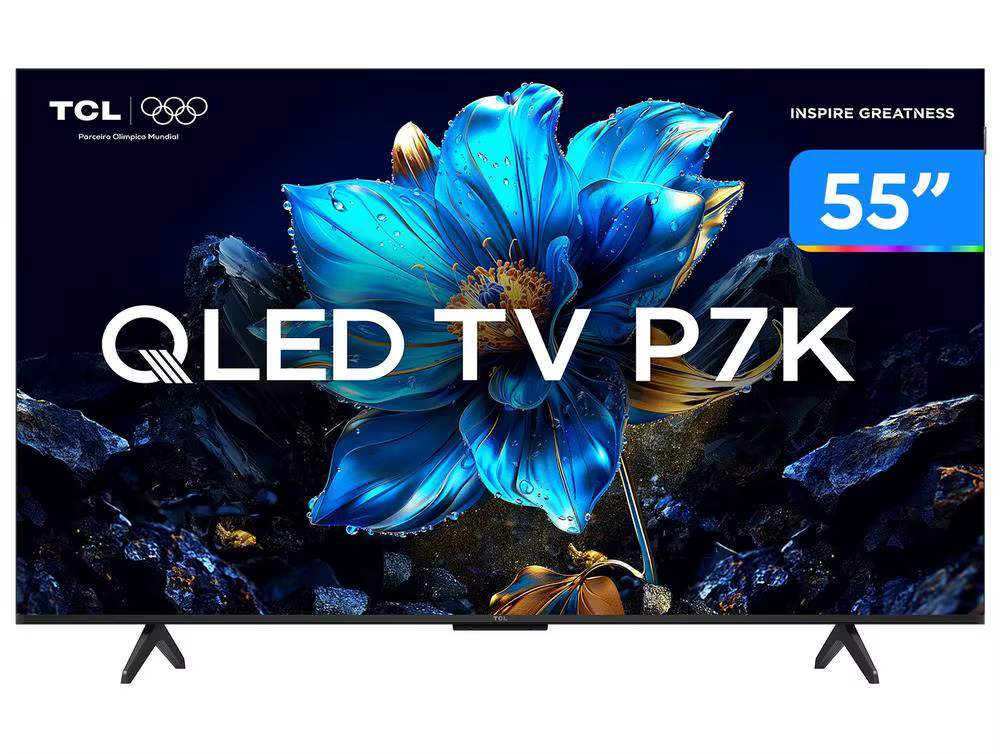 Imagem Smart TV 55" TCL 4K UHD QLED 55P7K, HDR10+, Dolby Vision
