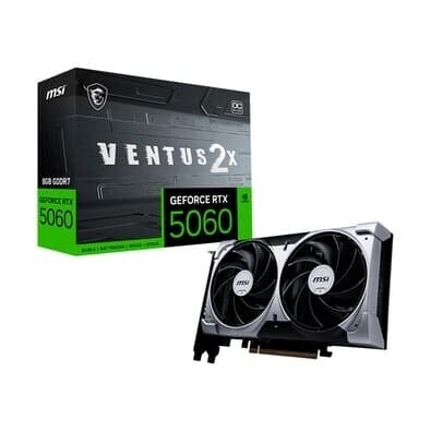 Imagem Placa de Vídeo MSI RTX 5060 8G VENTUS 2X OC Geforce NVIDIA 8GB GDDR7 128 bits 2535 MHz DLSS 4 Ray Tracing - G5060-8V2C