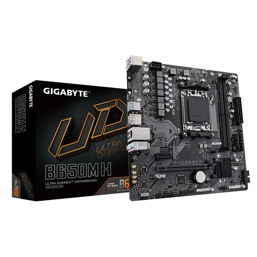 Imagem Placa Mãe Gigabyte B650M H, Chipset B650, AMD AM5, MATX, DDR5