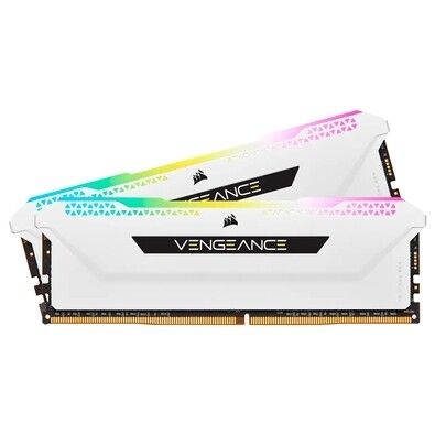 Imagem Memória RAM Corsair Vengeance RGB PRO SL 32GB (2x16GB) 3200MHz DDR4 CL16 Branco - CMH32GX4M2E3200C16W