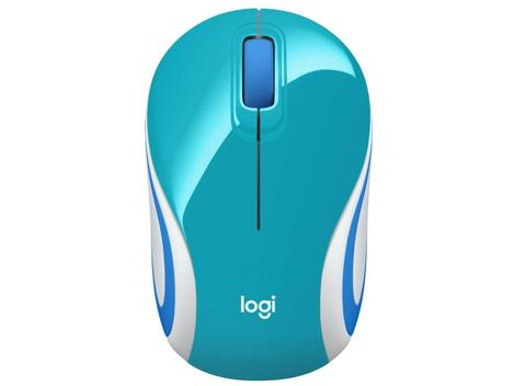 Imagem Mini Mouse Sem Fio Logitech M187 1000 DPI – Aqua Bright