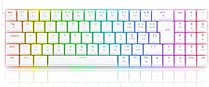 Imagem Teclado Mecânico Gamer ASHE K626-KB-W RGB Switch Marrom – Branco