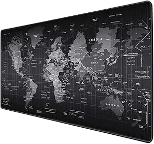 Imagem Mouse Pad Gamer Extra Grande 70x35cm – Bordas Costuradas, Base Antiderrapante, Mapa Mundi, Azimark