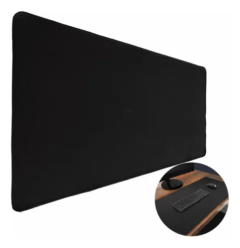 Imagem Mouse Pad Gamer Grande – Preto Liso, Borda Costurada, Sem Estampa