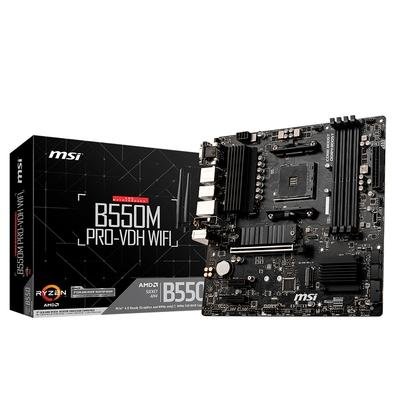 Imagem Placa-Mãe MSI B550M Pro-VDH WiFi, AMD AM4, mATX, DDR4, Preto - B550M PRO-VDH WIFI